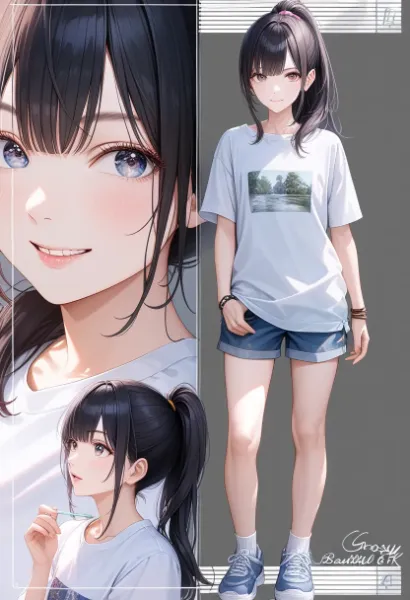 夏の穏やかなポニーテール