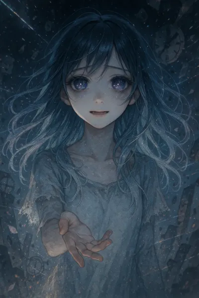 闇の底から伸びる青い手