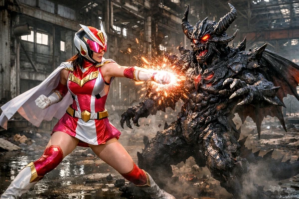 撮影中　マスクマン