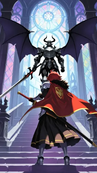 魔王と対峙する異国の勇者(魔王城)