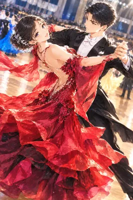 赤いドレスが織りなす運命のダンス。
