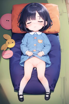 青い服の娘（お昼寝中③/１１枚）