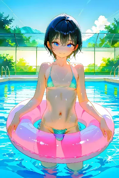 男の娘とプールデート