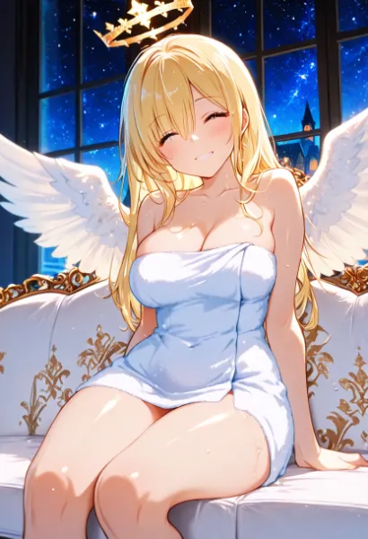 お風呂上がりも笑顔で対応