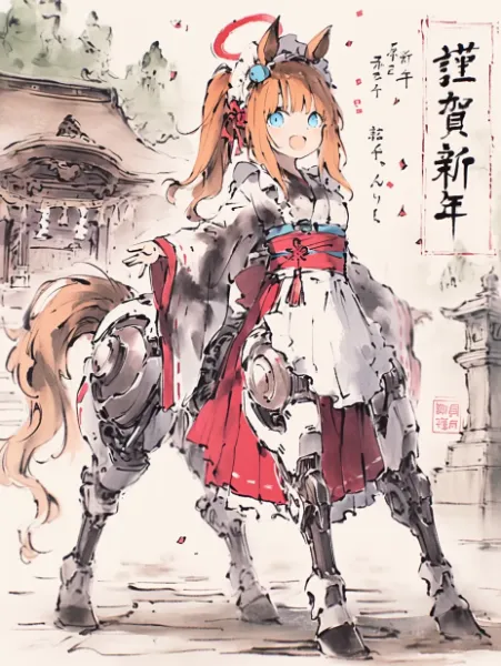新年を祝うサイボーグな午神ちゃん