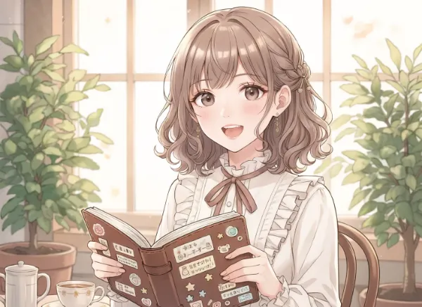 窓辺の微笑む少女