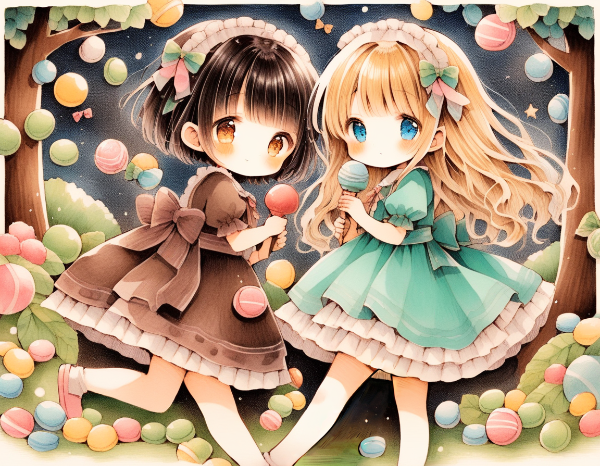 黒髪＆ブロンド・チョコミントとお菓子の世界