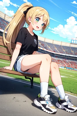 金髪ポニーテール