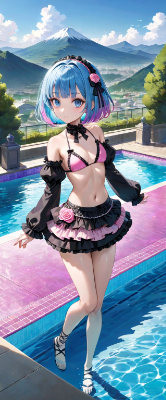 青髪さんのかわいい水着
