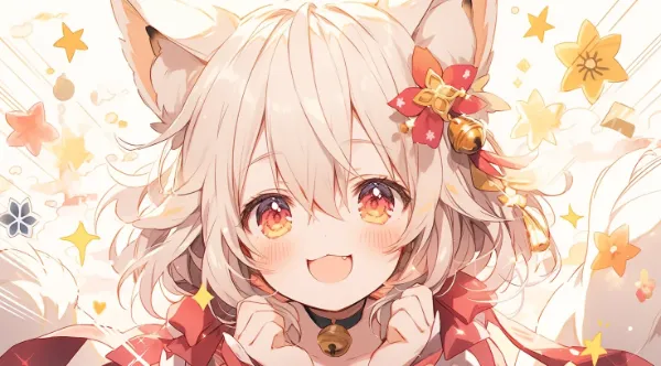 きつね少女の花咲く喜びの瞬間