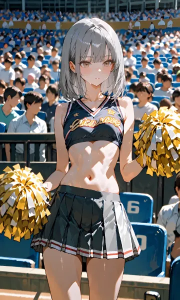 銀髪ショート　チアガール