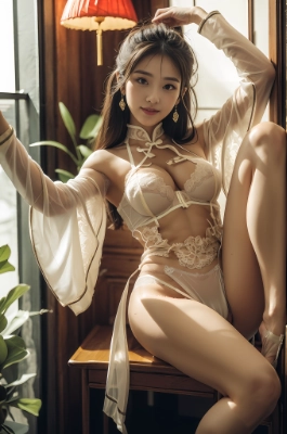 チャイナドレスY字バランス3連発④