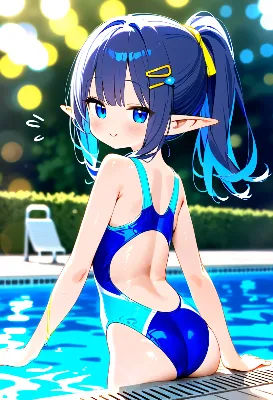 プールサイドの小さな妖精