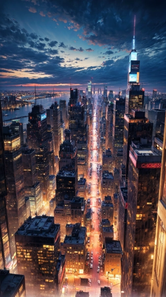夕暮れのニューヨーク