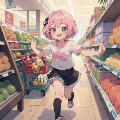 スーパーにて