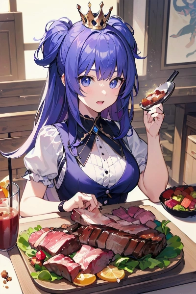 姫様、そんなにお肉を食べられては