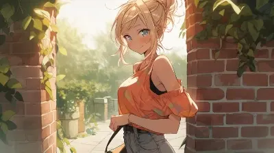 デート中の金髪女の子