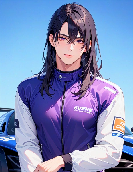 キメ顔な、レーシングスーツなロン毛男性★その4