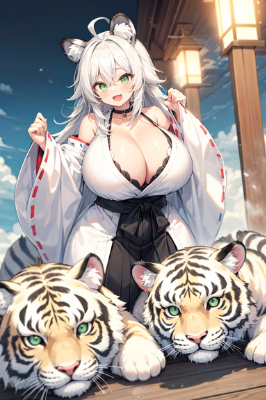 巨乳虎巫女