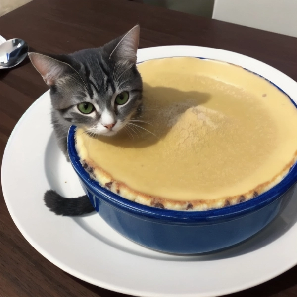 カスタードプリンと猫