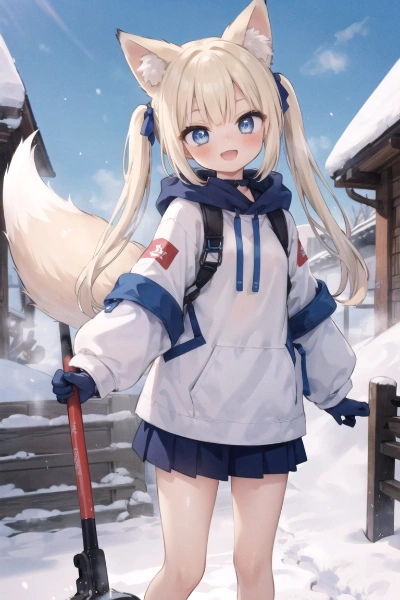 晴れた日は雪かき