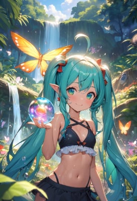 魔法の蝶とエルフの娘