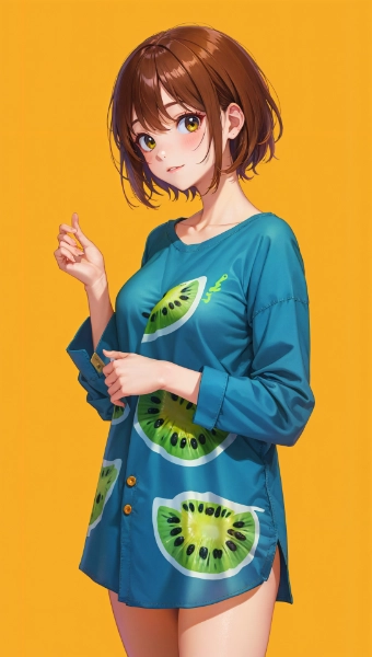 キウイ柄シャツ