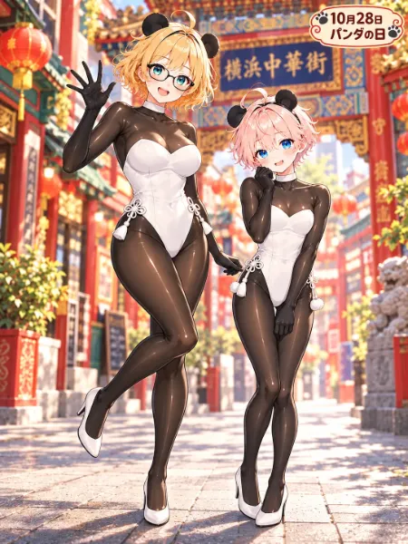 パンダレオタード姉弟