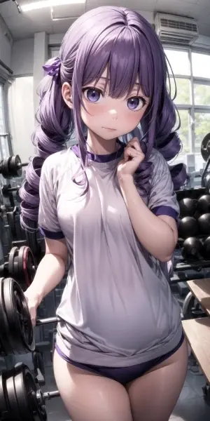 縦ロールの体操服のお嬢様