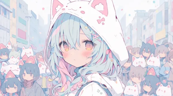 猫耳少女の街中大冒険