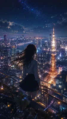 星降る都市、夜明け前