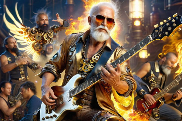 ギター演奏じじい（スチームパンク）