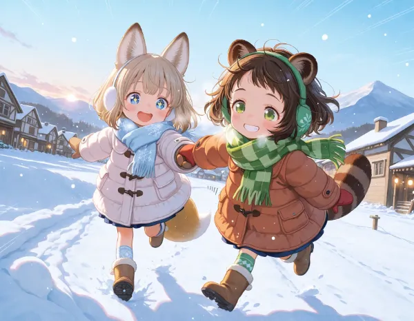 コン子とポン子・新しいマフラー