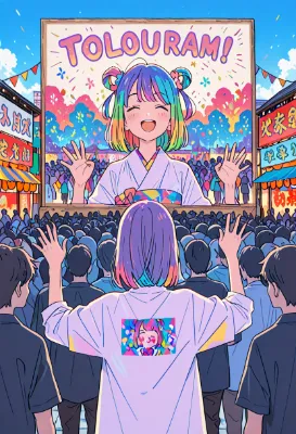 虹色のステージに響く夏祭りの声
