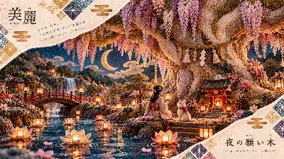 三日月の夜、願いの木に祈りを