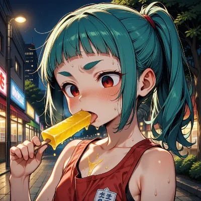 溶けるアイスと、夏の夜