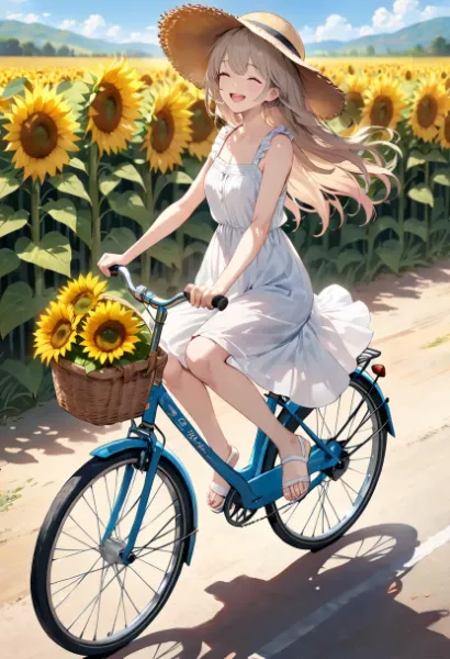 ひまわり畑を駆け抜けて