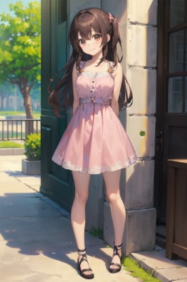 cute eye ,   愛華　，　ピンクのワンピース♩