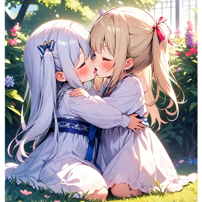 生成機能で百合キス