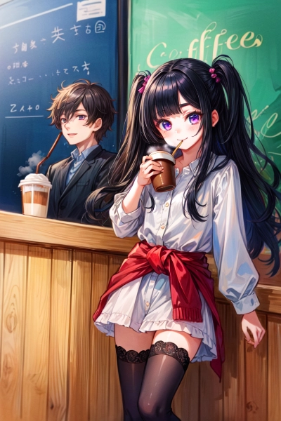 うちの子と黒髪短髪男性が、奇跡のコーヒーコラボ★