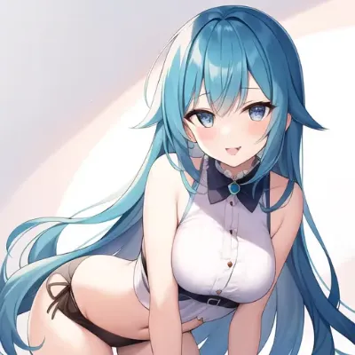 青髪の少女と夏の秘密の微笑み
