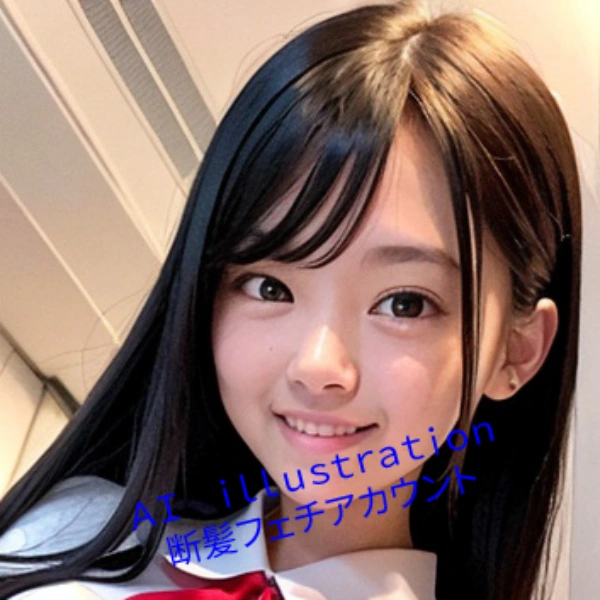 サムネイルの黒髪美少女と、ポニーテール美少女のAIイラスト