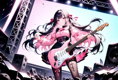 ピンクギターのロック姫
