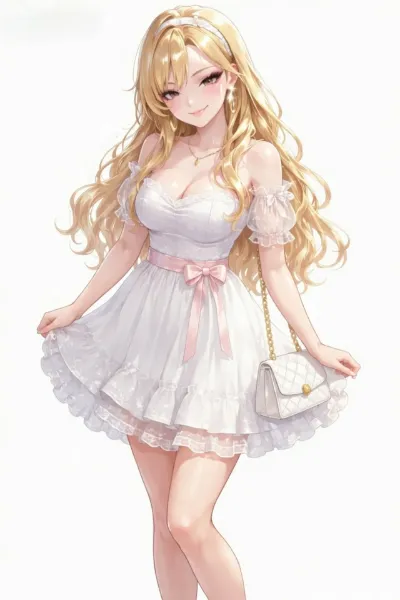 白いドレスの金髪少女