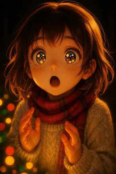 クリスマスの魔法に輝く瞳