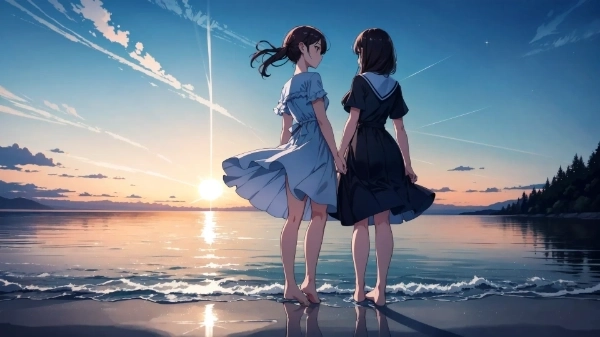 夏の海と少女たち