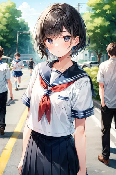 制服姿の男の子