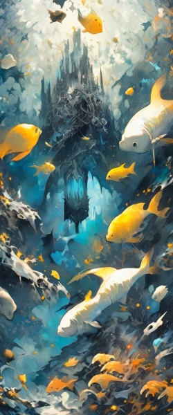 暑くなって来たので涼しげな水中を生成してみましたᐠ( ᐖ )ᐟ