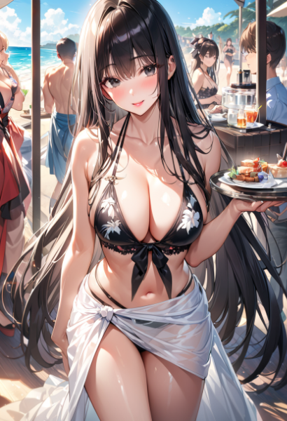 注文のお題『看板娘』海の家 助っ人店員