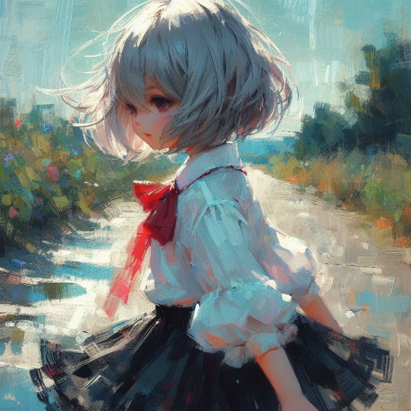 水たまりと少女